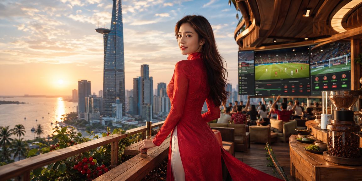 Người dùng tại TP. Hồ Chí Minh mặc áo dài sử dụng ứng dụng cá cược 686 trên điện thoại Android